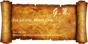 Gajdics Montika névjegykártya